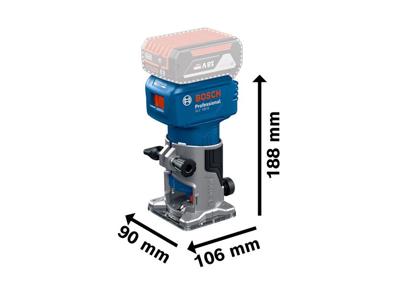 Akumulatorski namizni rezkalnik Bosch GLF 18V-8, 06016C6020